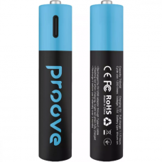 Аккумуляторные батарейки Proove Type-C Compact Energy AAA 750mAh 2 pcs, Black