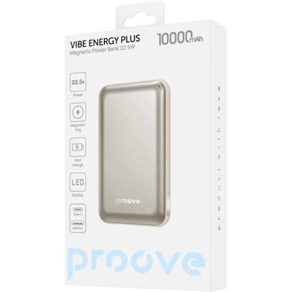 Внешний аккумулятор Proove Vibe Energy Plus 22.5W 10000mAh, Gold (PBVE15012213)