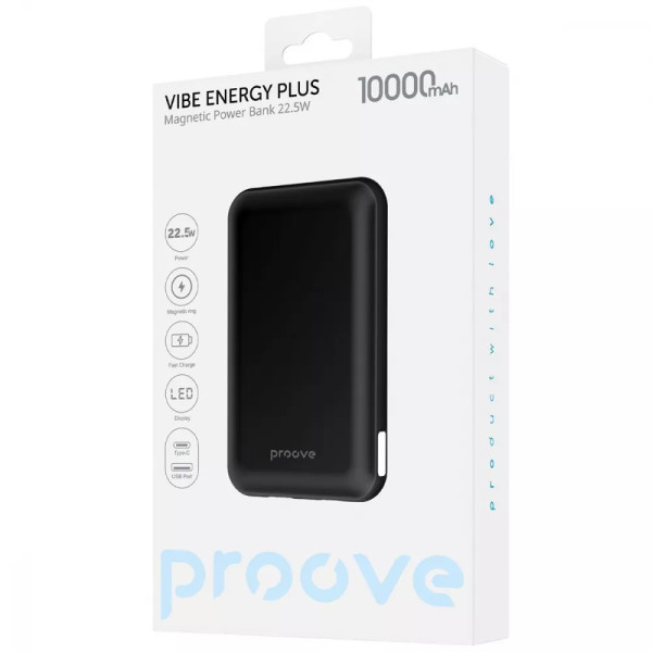 Внешний аккумулятор Proove Vibe Energy Plus 22.5W 10000mAh, Black