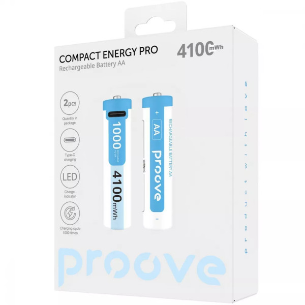 Аккумуляторные батарейки Proove Compact Energy Pro AA 2 pcs 4100mWh, White