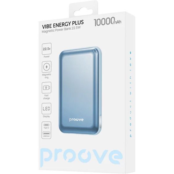 Внешний аккумулятор Proove Vibe Energy Plus 22.5W 10000mAh, Sky Blue (PBVE15012208)