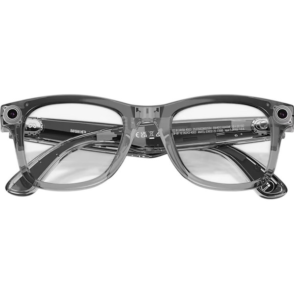 Смарт-очки Ray-Ban Meta Wayfarer Gen2 Standard Shiny Transparent Grey Frame/Clear Sapphire Lenses (RW4012 6840MF 50-22)