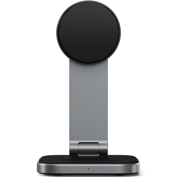 Беспроводная зарядка Satechi 2-in-1 Foldable Qi2 Wireless Charging Stand Space Gray (ST-Q21FM)