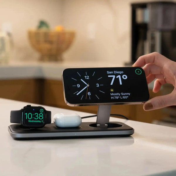 Бездротова зарядка Satechi Trio Qi2 Wireless Charging Pad Space Grey (ST-QTPM-EA)