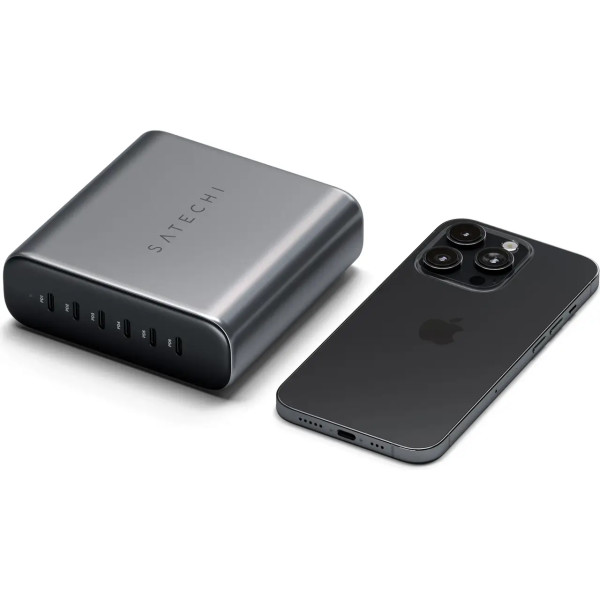 Сетевое зарядное устройство Satechi 200W USB-C 6-Port PD GaN Charger Space Gray (ST-C200GM-EU)