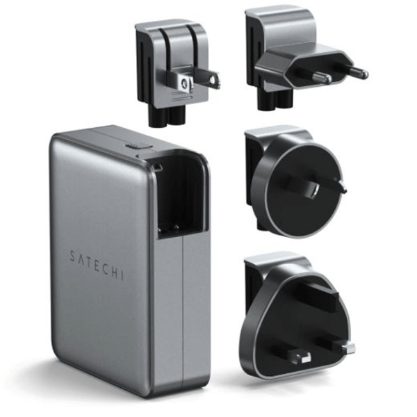 Мережевий зарядний пристрій Satechi 145W USB-C 4-Port PD GaN Travel Charger Space Gray (ST-W145GTM)