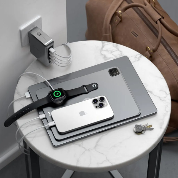 Мережевий зарядний пристрій Satechi 145W USB-C 4-Port PD GaN Travel Charger Space Gray (ST-W145GTM)