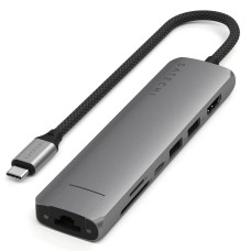 Мультипортовой адаптер Satechi 7-in-1 USB-C Slim Multiport Adapter 4K with Ethernet Space Grey (ST-P7SM)