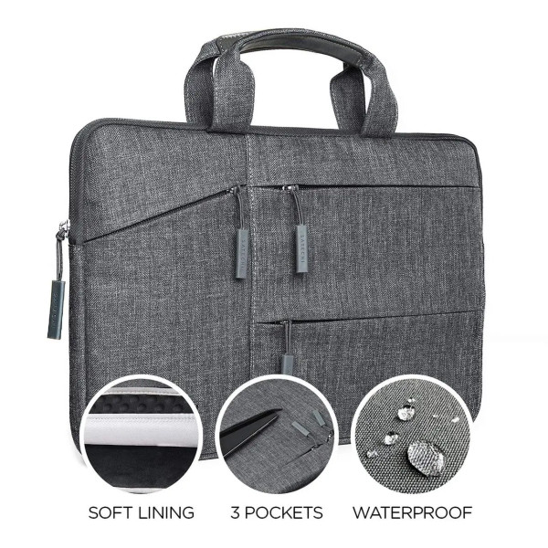 Сумка для ноутбука Satechi Water-Resistant Laptop Carrying Case with Pockets 15" Gray (ST-LTB15)