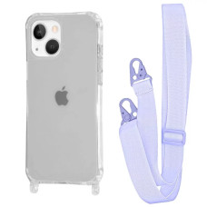 Чехол накладка WAVE Clear Case with Strap iPhone 14, Light Purple