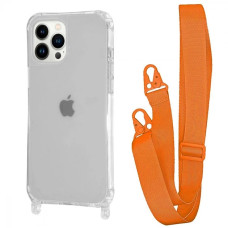 Чехол накладка WAVE Clear Case with Strap iPhone 15 Pro, Orange