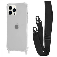 Чехол накладка WAVE Clear Case with Strap iPhone 15 Pro, Black