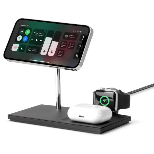 Беспроводная зарядка Native Union Snap 3-in-1 Magnetic Wireless Charger, Black (SNAP-3IN1-BLK-EU)
