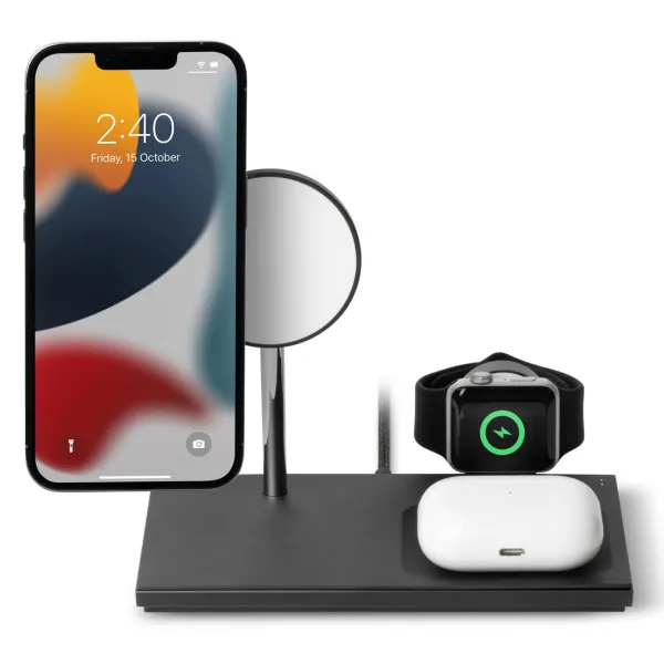 Беспроводная зарядка Native Union Snap 3-in-1 Magnetic Wireless Charger, Black (SNAP-3IN1-BLK-EU)