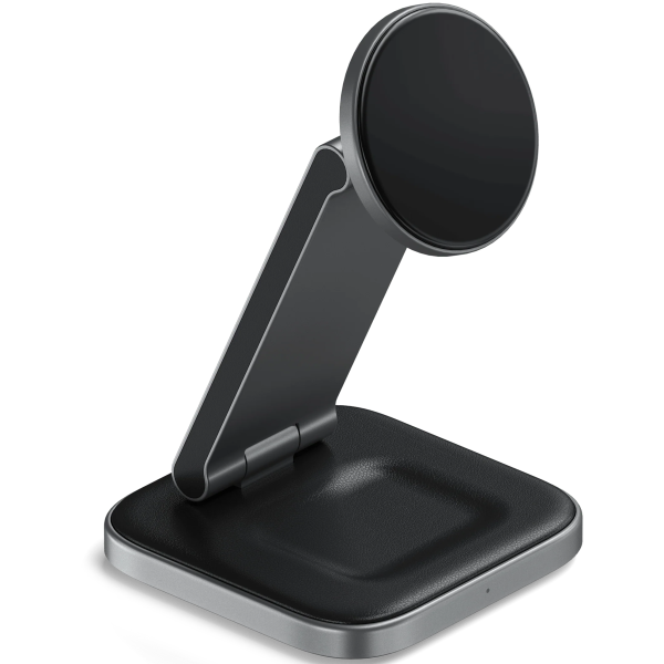 Беспроводная зарядка Satechi 3-in-1 Foldable Qi2 Wireless Charging Stand, Space Gray (ST-Q31FM-EA)