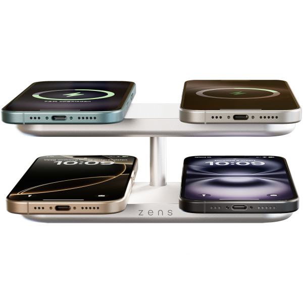Беспроводная зарядка Zens Quattro Wireless Charger Pro 4 White (ZEQC01W/00)