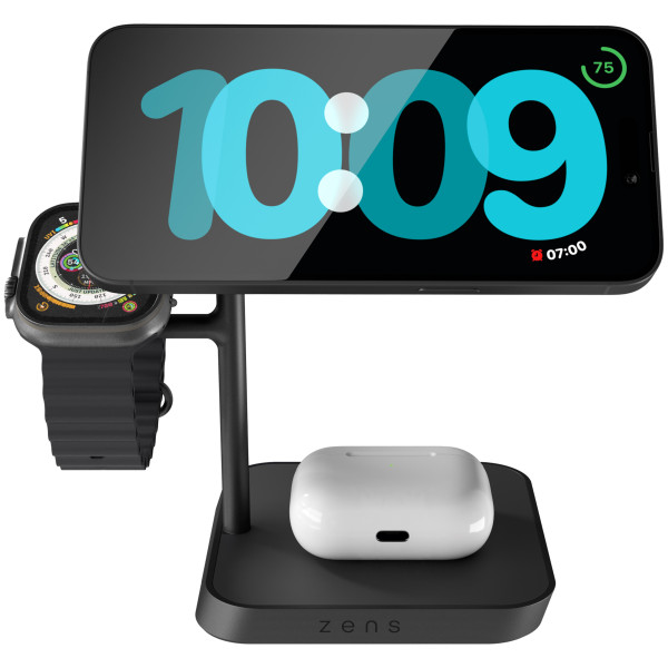Беспроводное зарядное устройство Zens 4-in-1 MagSafe + Watch Wireless Charging Station, Black (ZEAPDC01/00)