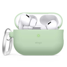 Чехол для наушников с карабином Elago Silicone Hang Case Pastel Green for Airpods Pro 2nd Gen (EAPP2SC-HANG-PGR)
