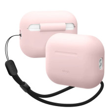 Чехол для наушников Elago Silicone Basic Case with Nylon Lanyard Light Pink for Airpods Pro 2nd Gen (EAPP2SC-BA+ROSTR-LPK)