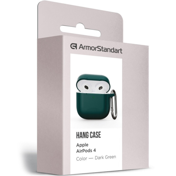 Чехол для наушников ArmorStandart Hang Case for AirPods 4, Dark Green (ARM81280)