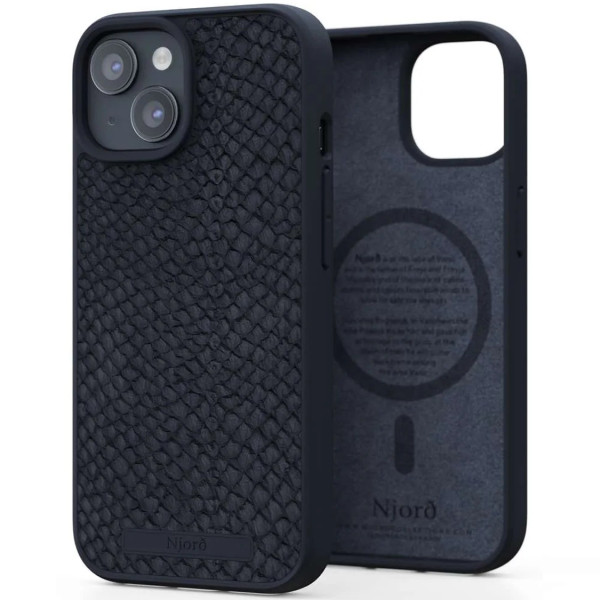 Чехол для смартфона Njord Salmon Leather MagSafe Case for iPhone 15 Plus, Black (NA52SL00)
