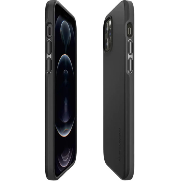 Чехол накладка Spigen Thin Fit Case for iPhone 12/12 Pro, Black (ACS01696)