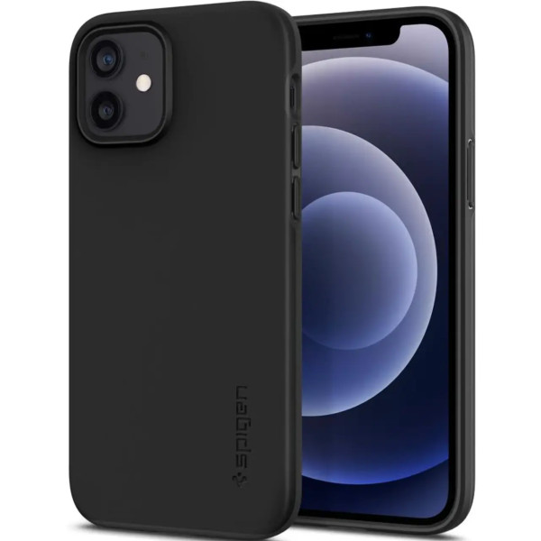 Чехол накладка Spigen Thin Fit Case for iPhone 12/12 Pro, Black (ACS01696)