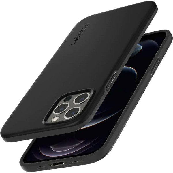 Чехол накладка Spigen Thin Fit Case for iPhone 12/12 Pro, Black (ACS01696)