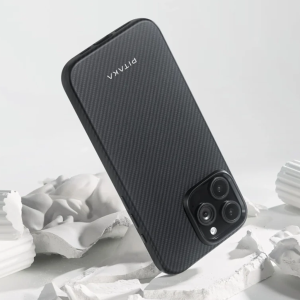 Чохол для смартфона Pitaka Military-Grade Protective Case Twill 600D for iPhone 16 Pro - Black/Grey (KI1601PPA)
