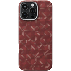 Чехол для смартфона Pitaka Tactile Woven Case Monogram for iPhone 16 Pro Max, Red/Gold (KI1602PTKP)