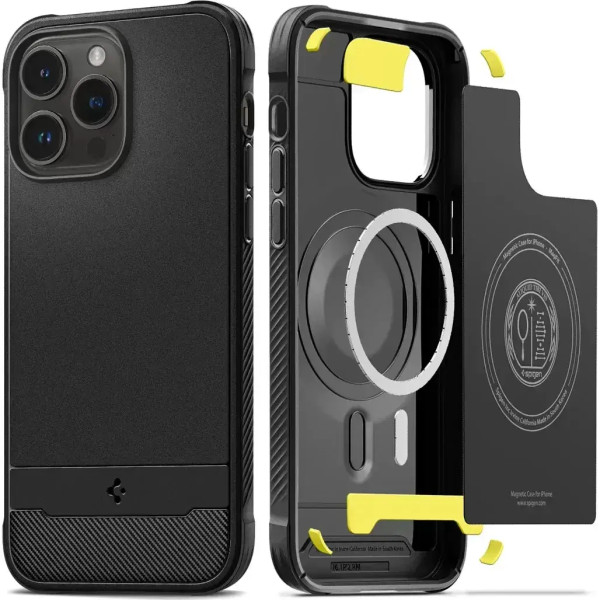 Чехол накладка Spigen Rugged Armor Mag Case with MagSafe for iPhone 14 Pro Max, Matte Black (ACS04812)