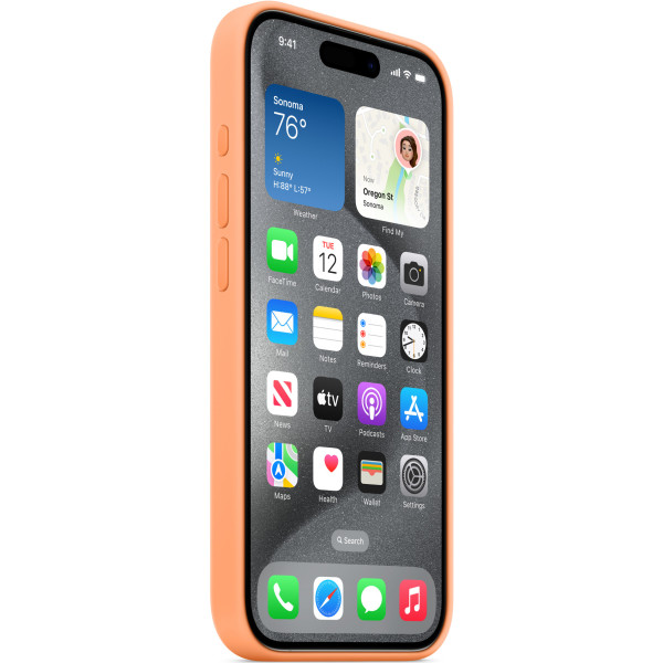 Чехол для смартфона Apple Silicone Case with MagSafe for iPhone 15 Pro, Orange Sorbet (MT1H3)
