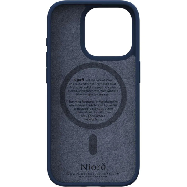 Чехол для смартфона Njord Salmon Leather MagSafe Case for iPhone 15 Pro Max, Petrol Blue (NA54SL01)