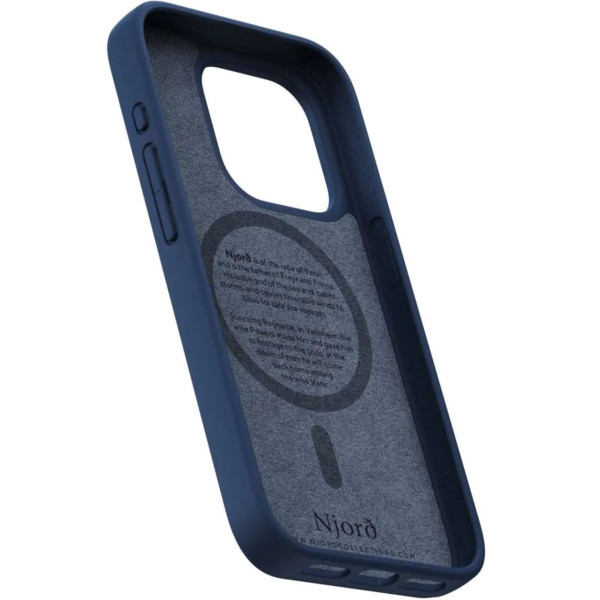 Чехол для смартфона Njord Salmon Leather MagSafe Case for iPhone 15 Pro Max, Petrol Blue (NA54SL01)