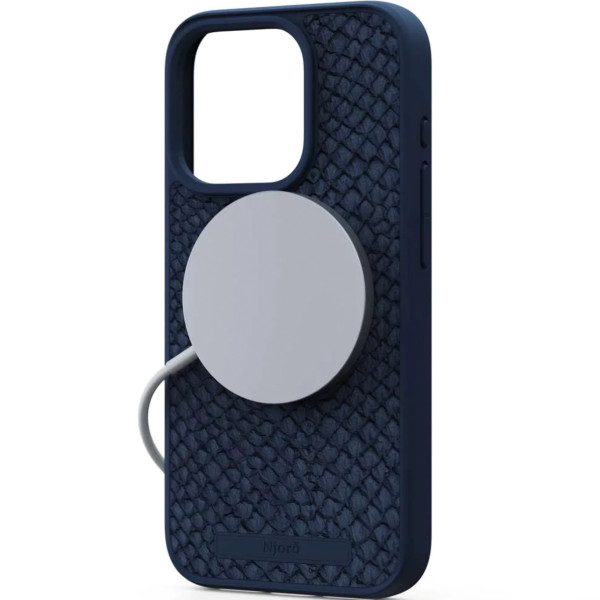 Чехол для смартфона Njord Salmon Leather MagSafe Case for iPhone 15 Pro Max, Petrol Blue (NA54SL01)
