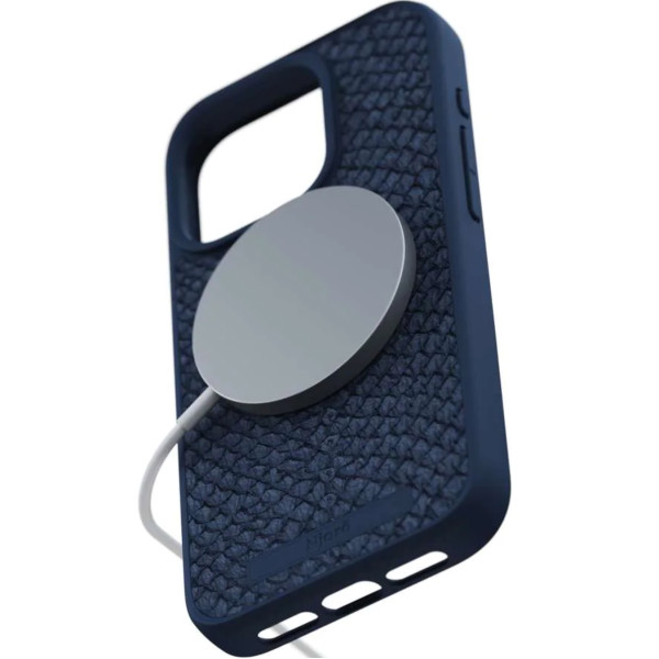Чехол для смартфона Njord Salmon Leather MagSafe Case for iPhone 15 Pro Max, Petrol Blue (NA54SL01)
