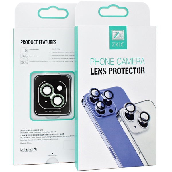 Защитное стекло для камеры ZK Max Hawk-Eye Camera Glass for iPhone 15/15 Plus, Pink