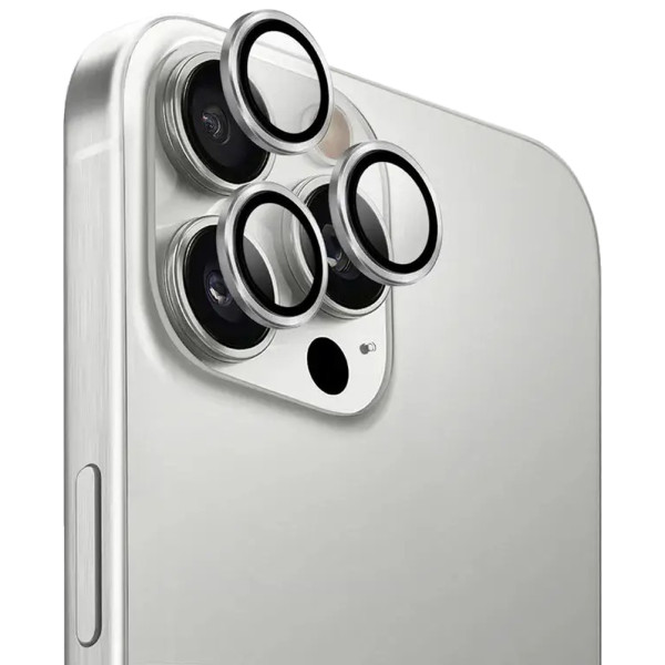 Защитное стекло для камеры NEU Chatel Metal Frame Lens Protector Glass for iPhone 16 Pro/16 Pro Max, Silver