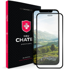 Защитное стекло NEU Chatel Full 2.5D Silk Narrow Border Crystal with Mesh for iPhone 12 Pro Max, Black