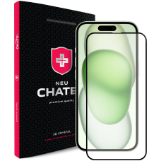 Защитное стекло NEU Chatel Corning Gorilla Glass Anti-Static with Mesh for iPhone 14 Pro Max/15 Plus Front, Black 