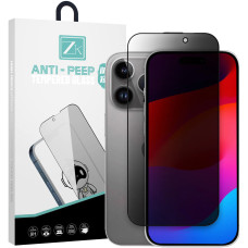 Защитное стекло ZK Anti Peep Silk Printing Full Screen Tempered Glass for iPhone 15 Pro