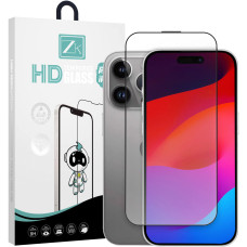 Защитное стекло ZK 2.5D Silk Printing Full Screen Receiver AntiDust HD Glass+ Anti Static for iPhone 15 Pro