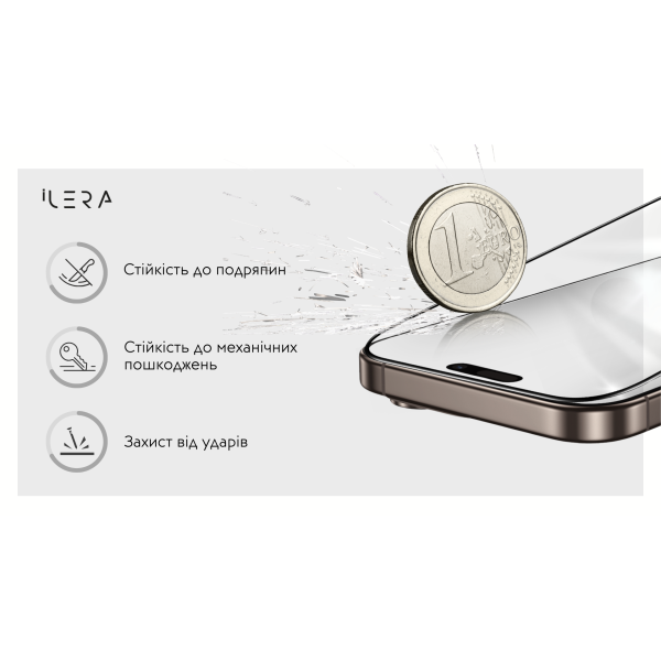 Защитное стекло для телефона iLera Sapphire Ultra Glass 2.0 for iPhone 17 Pro Max