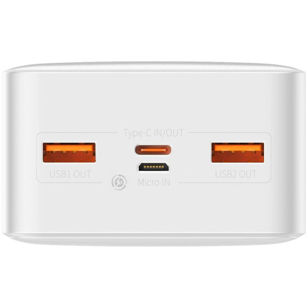Внешний аккумулятор (павербанк) Baseus Bipow Digital Display 30000mAh 20W White (PPDML-N02, PPBD050402)