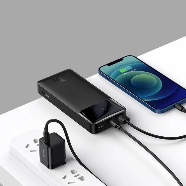 Внешний аккумулятор (павербанк) Baseus Bipow Digital Display 15W 20000mAh Black (PPDML-J01)
