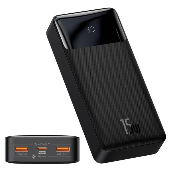 Внешний аккумулятор (павербанк) Baseus Bipow Digital Display 15W 20000mAh Black (PPDML-J01)