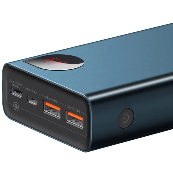 Внешний аккумулятор (павербанк) Baseus Adaman Metal Digital Display Quick Charge Power Bank 65W 20000mAh Blue (PPIMDA-D03)