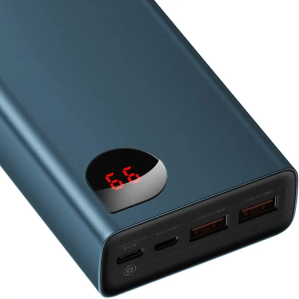 Внешний аккумулятор (павербанк) Baseus Adaman Metal Digital Display Quick Charge Power Bank 65W 20000mAh Blue (PPIMDA-D03)