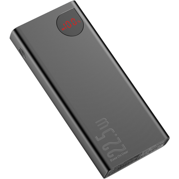 Внешний аккумулятор (павербанк) Baseus Adaman Metal Digital Display 20000mAh 22.5W 2021 Editon Black (PPAD000101, PPADM20S)