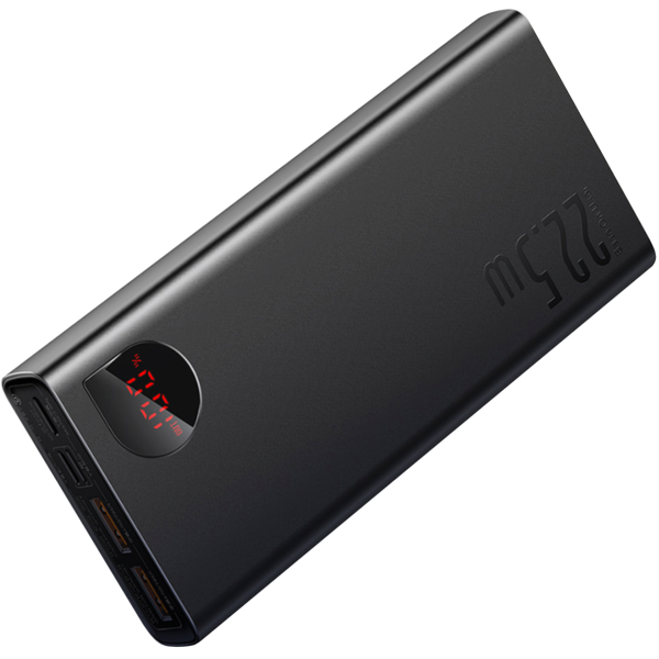 Внешний аккумулятор (павербанк) Baseus Adaman Metal Digital Display 20000mAh 22.5W 2021 Editon Black (PPAD000101, PPADM20S)